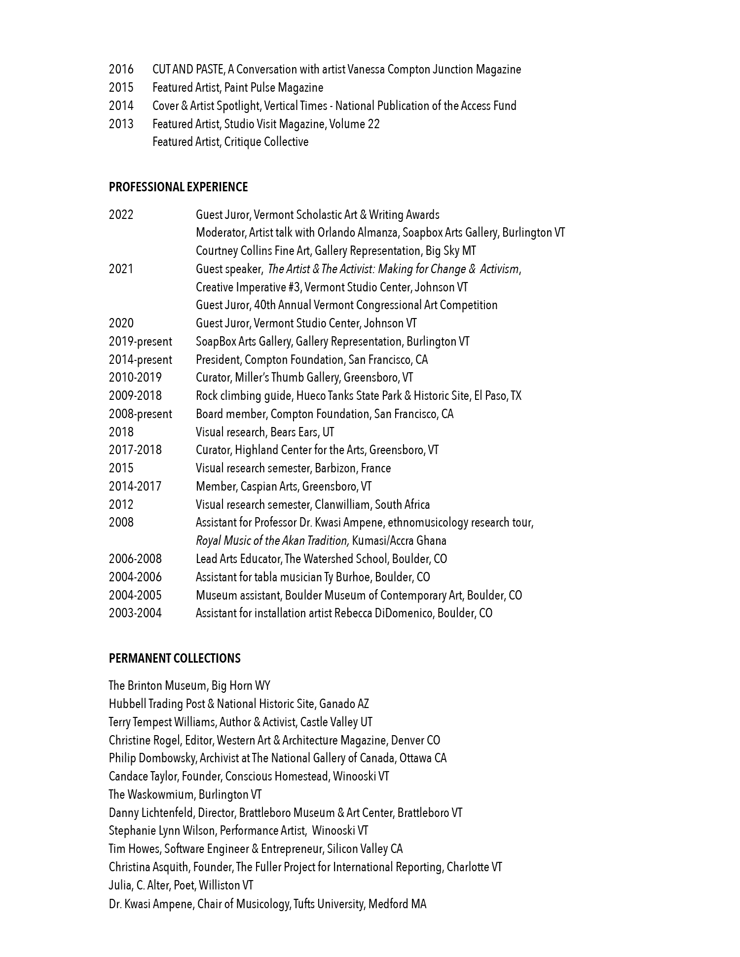 Vanessa Compton CV 2025 for mobile page 4