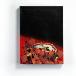 “Nopales (Flames Of Spring), 20 x 16 x 2” –SOLD